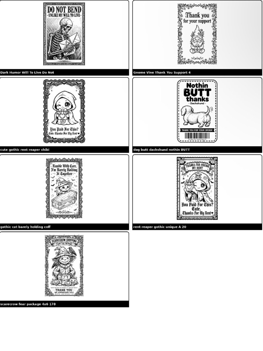 DunDat362’s Design Cute Shipping Labels - Black & White (50) 4x6 stickers - Picture 17 of 17